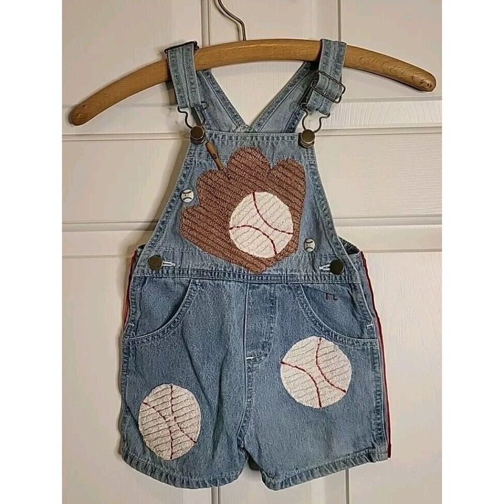 VTG Marsha Denim Custom Overalls Baseball‎ 18 M Embroidered MARSHA USA Vintage